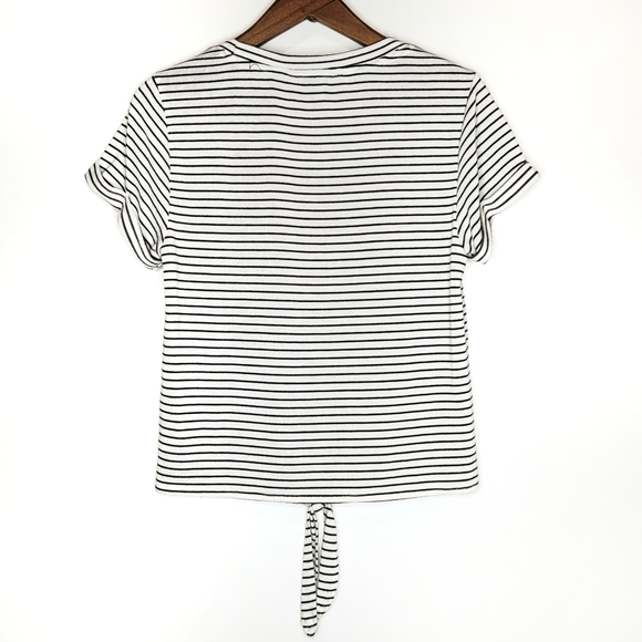 cupcakes & cashmere | Striped Tie-Front Tee Medium - Picture 6 of 6